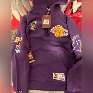 Los Angeles Lakers Mitchell & Ness Purple Hardwood Classics Champs City Hoodie